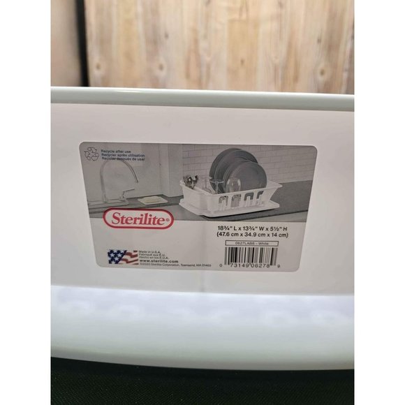 Sterilite 2-piece Large Sink Set Dish Rack Drainer, White - Picture 3 of 3